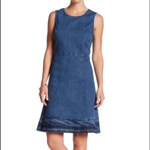 Denim dress size 6 raw hem